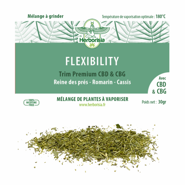 Substitut de tabac | Mélange 100% naturel de plantes à vaporiser et CBD & CBG - "Flexibility" “Anti Douleur” Substitut de tabac | Mélange 100% naturel de plantes à vaporiser et CBD & CBG - "Flexibility" “Anti Douleur”