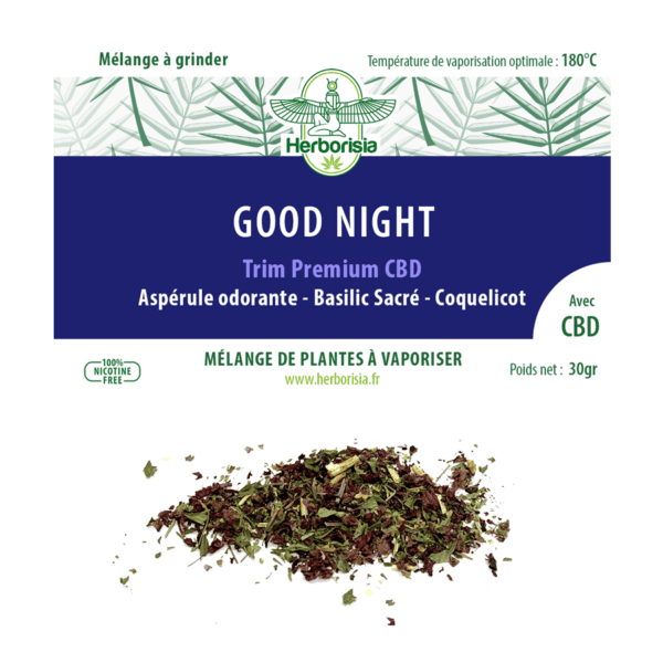 Substitut de tabac | Mélange 100% naturel de plantes à vaporiser et CBD - “Good Night” Substitut de tabac | Mélange 100% naturel de plantes à vaporiser et CBD - “Good Night”