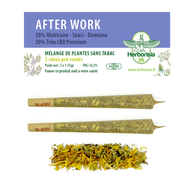 Cône pré-roulé | Mélange de plantes & fleurs CBD “AFTER WORK” - x2 Cône pré-roulé | Mélange de plantes & fleurs CBD “AFTER WORK” - x2