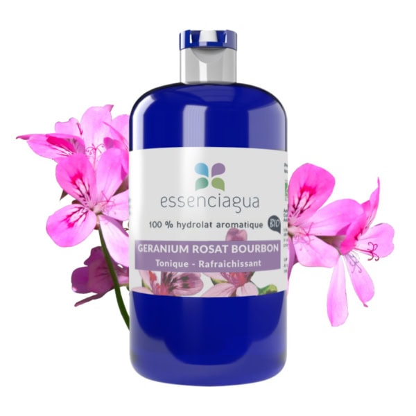 Hydrolat Géranium Rosat bio - Essenciagua Hydrolat Géranium Rosat bio - Essenciagua
