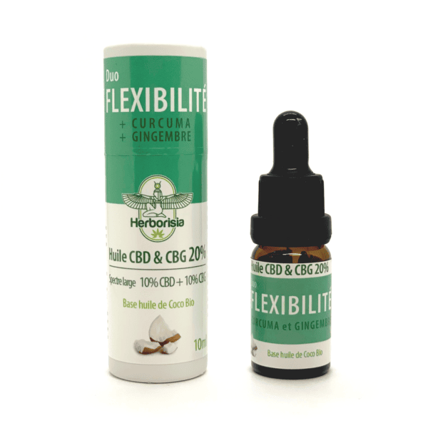Huile 20% CBD & CBG "Flexibilité" - Curcuma & Gingembre Huile 20% CBD & CBG "Flexibilité" - Curcuma & Gingembre