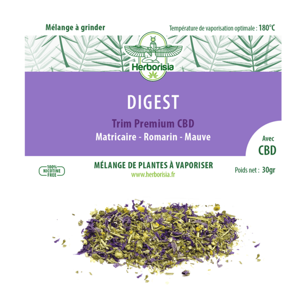 Substitut de tabac | Mélange 100% naturel de plantes à vaporiser et CBD - “Digest” Substitut de tabac | Mélange 100% naturel de plantes à vaporiser et CBD - “Digest”