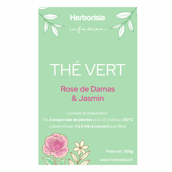 THE VERT - Rose et Jasmin -1200x1200px Thé vert BIO - Jasmin & Rose de Damas
