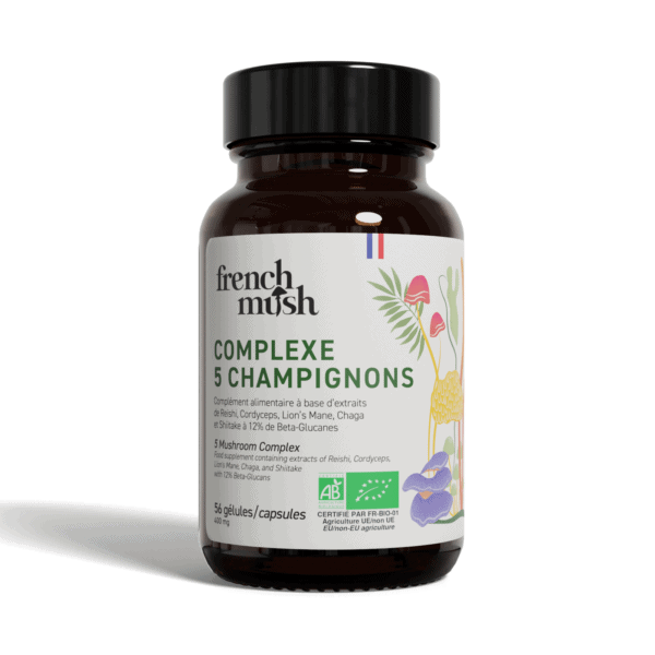 Complexe de 5 champignons biologique en gélule - Champignon médicinal Complexe de 5 champignons biologique en gélule - Champignon médicinal