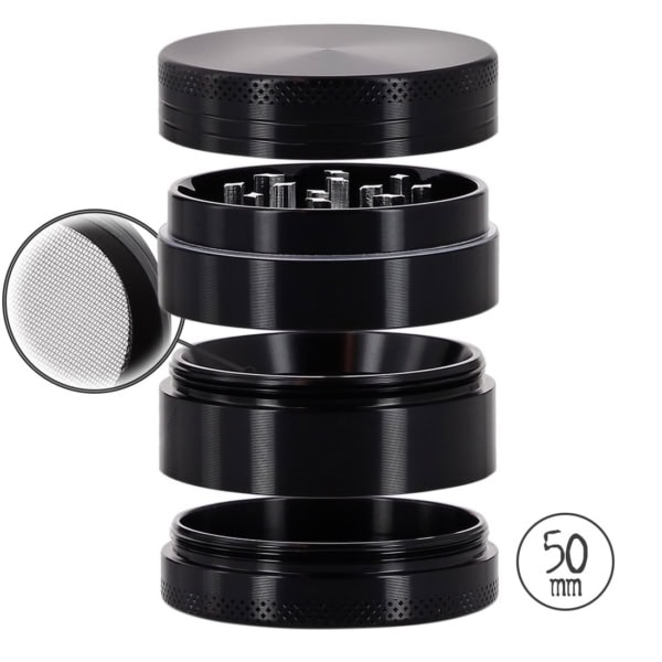 Grinder noir en alu pour herbes, plantes sèches et CBD Grinder noir en alu pour herbes, plantes sèches et CBD