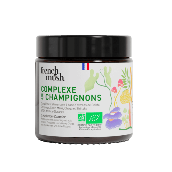 Complexe 5 champignons bio French Mush en poudre - Champignon médicinal Complexe 5 champignons bio French Mush en poudre - Champignon médicinal
