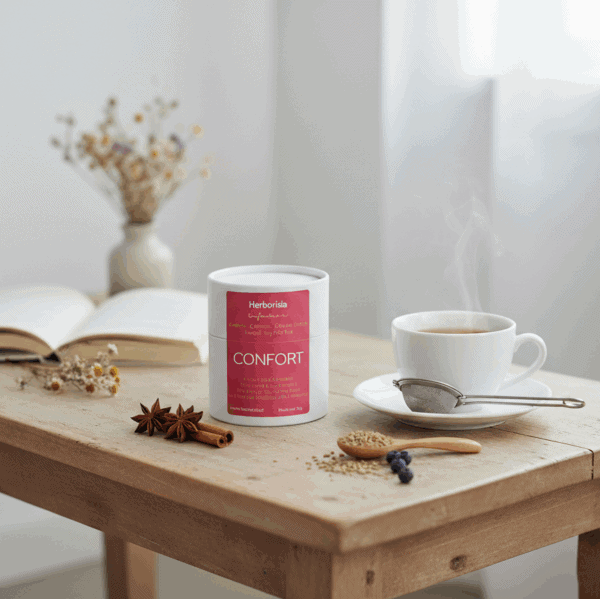 Tisane "Confort" | Puissance épicée & Bien-être digestif Tisane "Confort" | Puissance épicée & Bien-être digestif