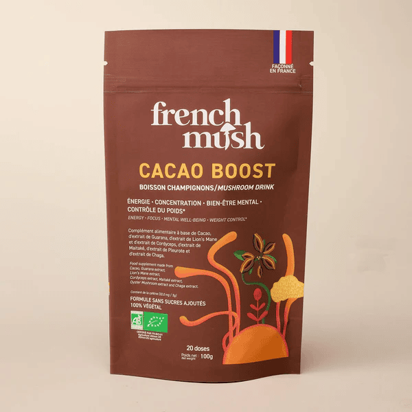 Boisson BOOST Cacao - Alternative au café à base de Champignons BIO French Mush - Poudre Boisson BOOST Cacao - Alternative au café à base de Champignons BIO French Mush - Poudre